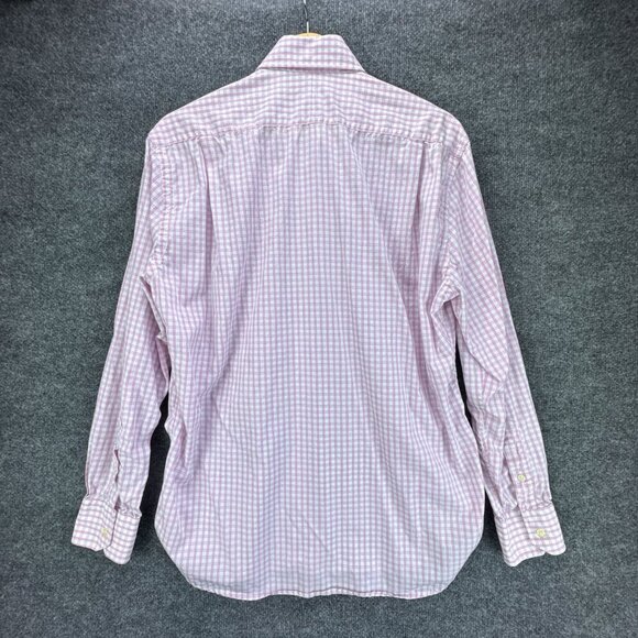 Gitman Bros Shirt Mens Large Pink Button Up Check Lightweight Thin Casual USA‎ - Picture 6 of 15